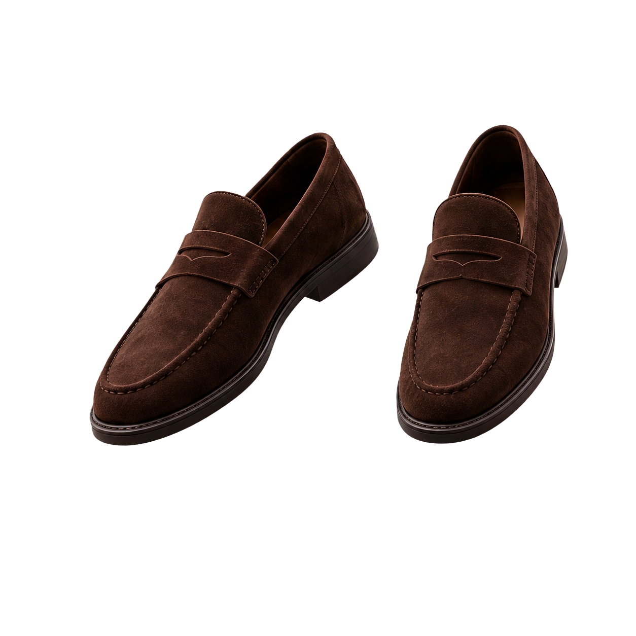 Brown loafers moving into the outfit